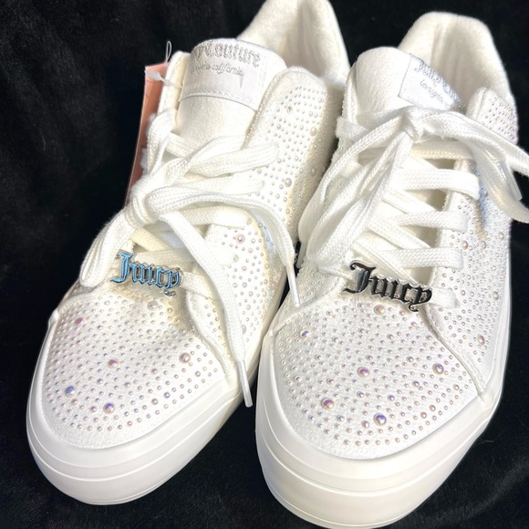 🔥Juicy Couture Women's Alanis Rhinestone Lace Up Platform Sneakers🔥 NWT -SZ 9.5🔥 - Picture 1 of 12